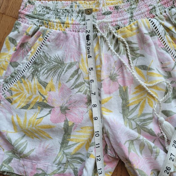 Briggs New York Linen Blend Pull-On Summer Shorts Floral - Picture 11 of 13